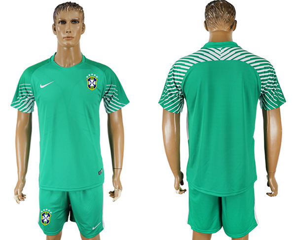 2018 World Cup Men Brazil Home Green Soccer Country Jersey