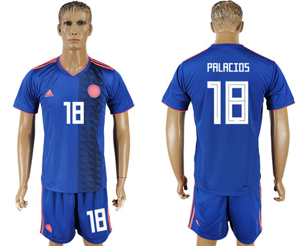 2018 World Cup Men Colombia #18 Palacios Home Blue Soccer Country Jersey