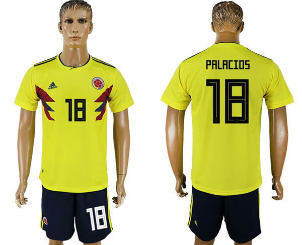 2018 World Cup Men Colombia #18 Palacios Home Soccer Country Jersey