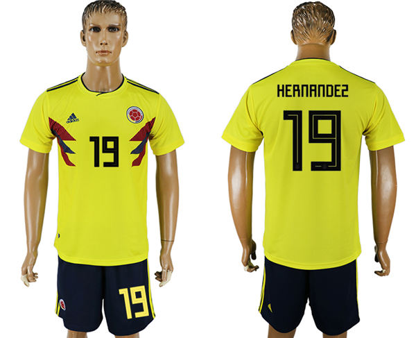 2018 World Cup Men Colombia #19 Hernandez Home Soccer Country Jersey