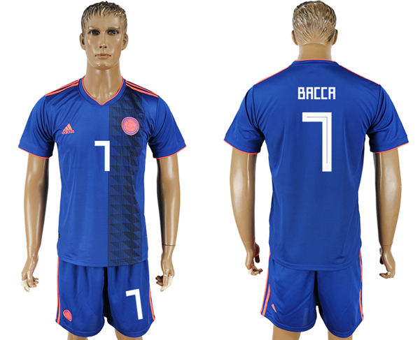 2018 World Cup Men Colombia #7 Brccr Home Blue Soccer Country Jersey