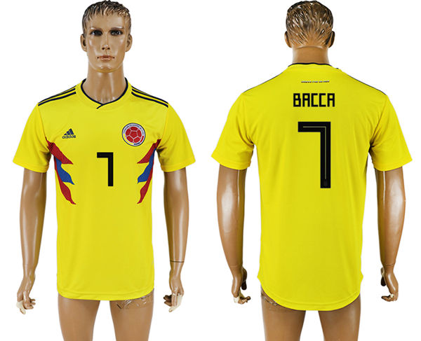 2018 World Cup Men Colombia #7 Brccr Home Soccer Country Jersey