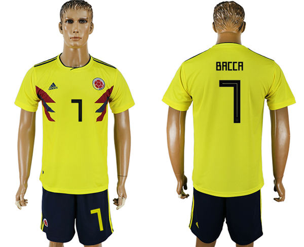 2018 World Cup Men Colombia #7 Brccr Home Soccer Country Jersey
