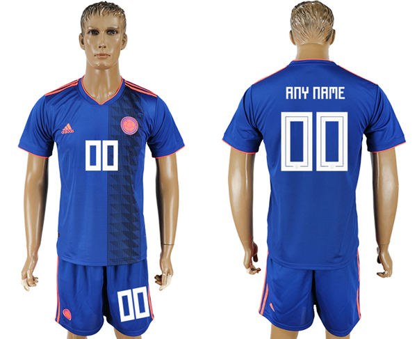 2018 World Cup Men Colombia Home Blue Customized Soccer Country Jersey