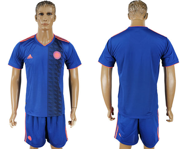 2018 World Cup Men Colombia Home Blue Soccer Country Jersey