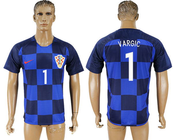2018 World Cup Men Croatia #1 Vargic Away Soccer Country Jersey
