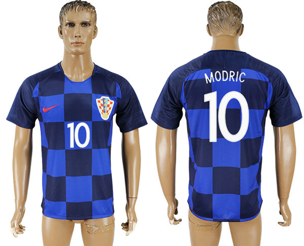 2018 World Cup Men Croatia #10 Modric Away Soccer Country Jersey