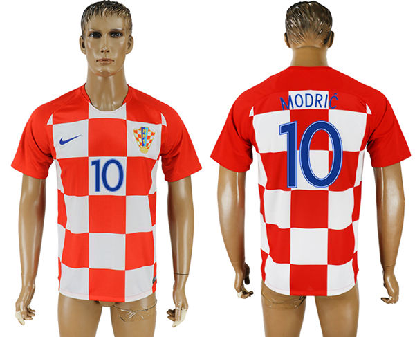 2018 World Cup Men Croatia #10 Modric Home Soccer Country Jersey