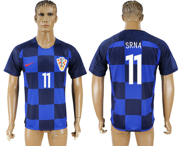 2018 World Cup Men Croatia #11 Srna Away Soccer Country Jersey