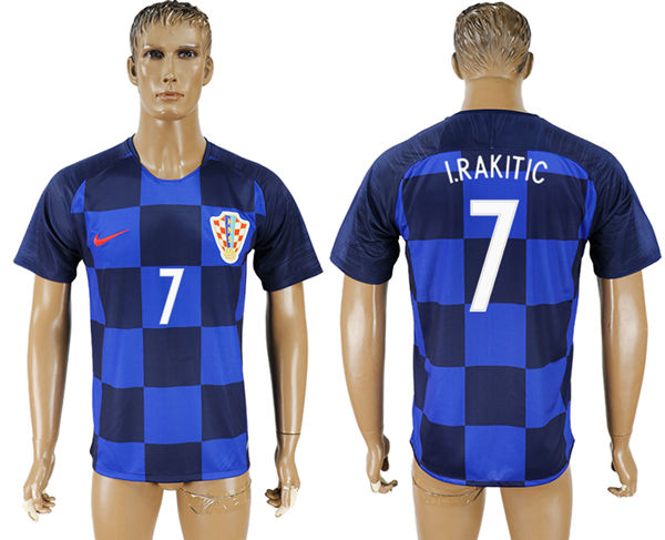 2018 World Cup Men Croatia #7 I.Rakitic Away Soccer Country Jersey