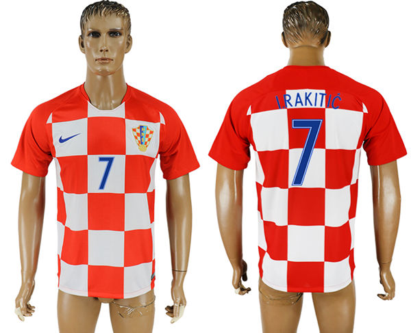 2018 World Cup Men Croatia #7 I.Rakitic Home Soccer Country Jersey