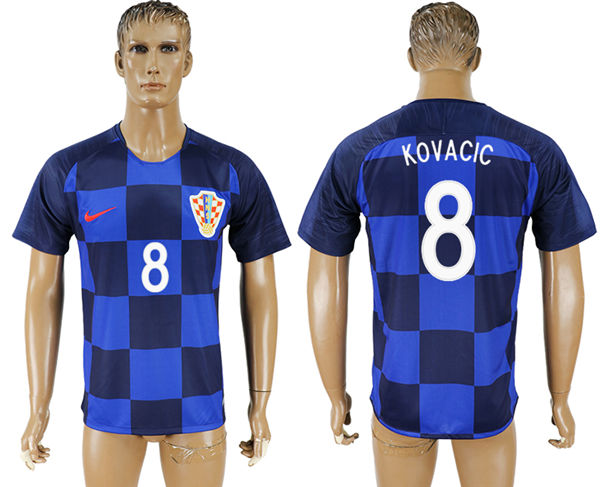 2018 World Cup Men Croatia #8 Kovacic Away Soccer Country Jersey