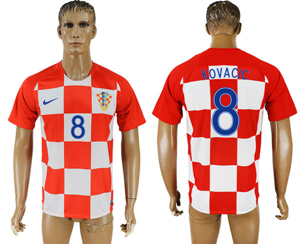 2018 World Cup Men Croatia #8 Kovacic Home Soccer Country Jersey