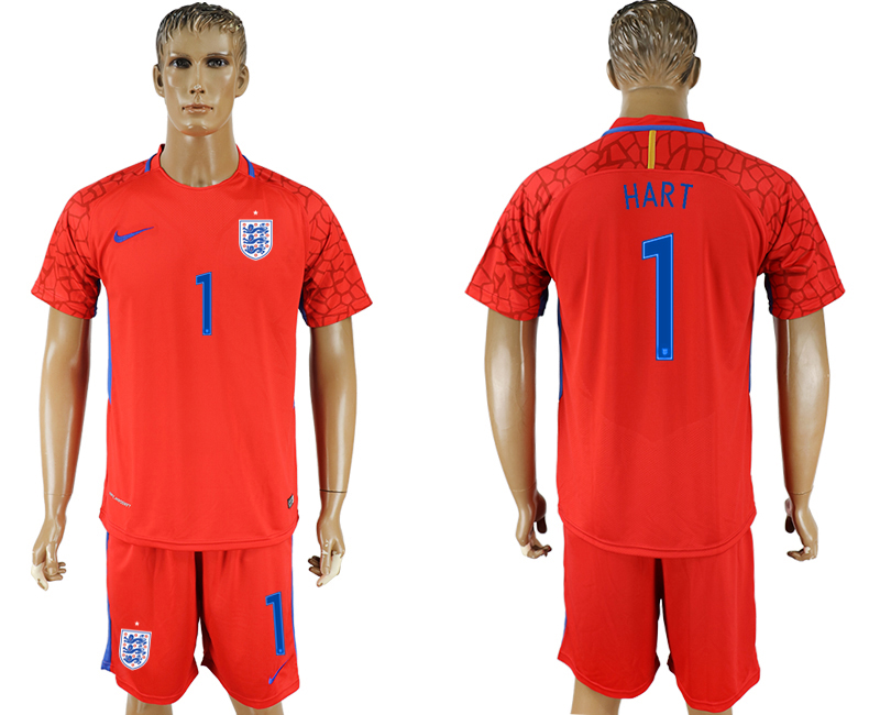 2018 World Cup Men England #1 Hart Home Red Soccer Country Jersey