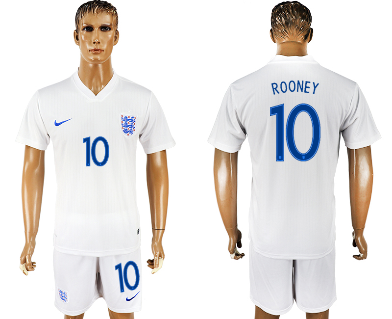 2018 World Cup Men England #10 Rooney Home Soccer Country Jersey