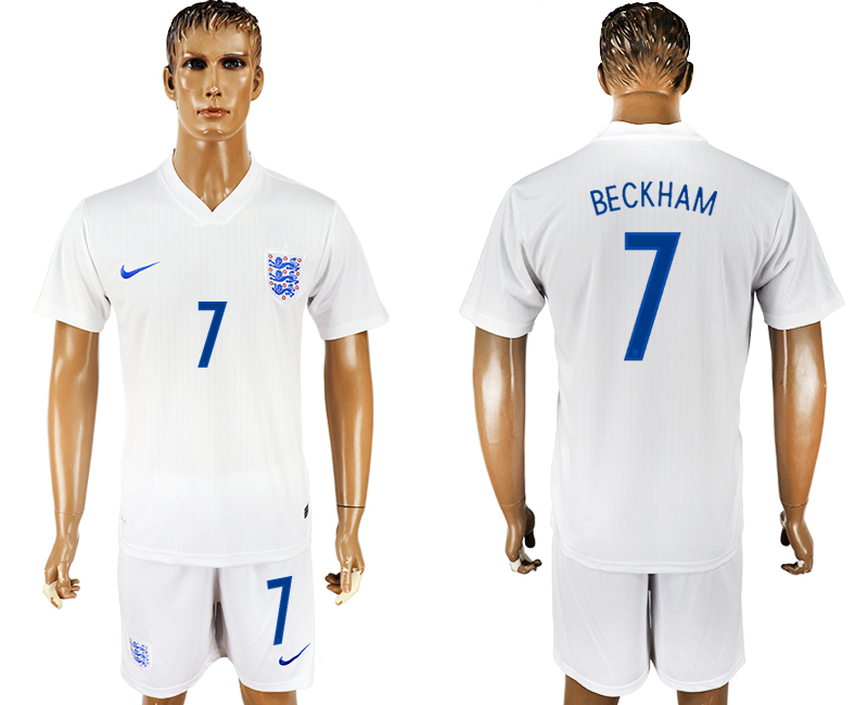 2018 World Cup Men England #7 Beckham Home Soccer Country Jersey