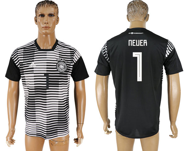 2018 World Cup Men Germany #1 Neuer Black Home Soccer Country Jersey
