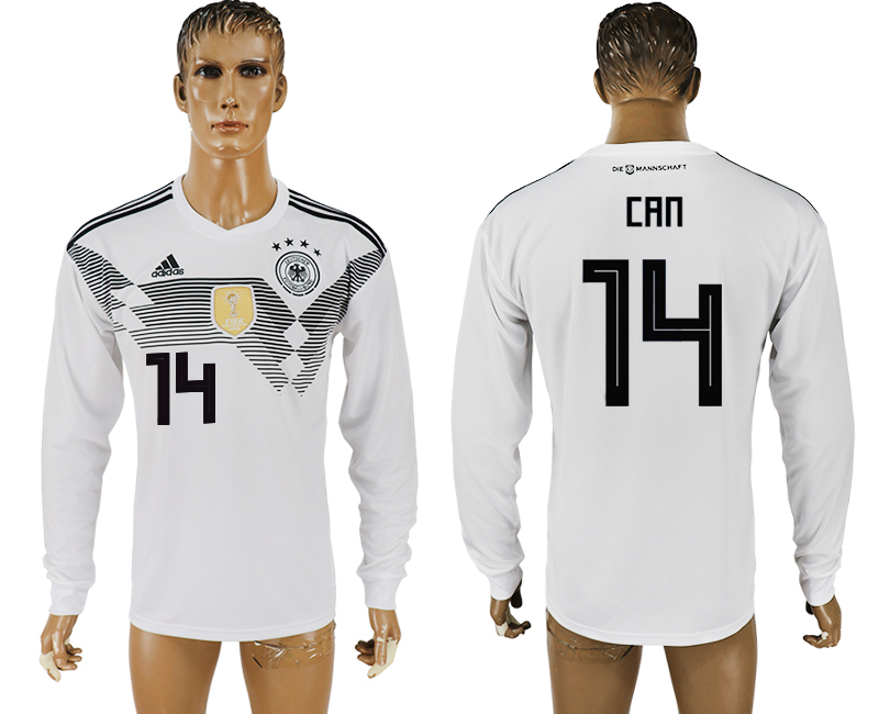 2018 World Cup Men Germany #14 Can White Home Long Sleeves Soccer Country Jersey