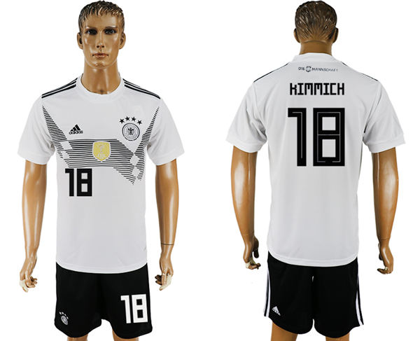 2018 World Cup Men Germany #18 Kimmich White Home Soccer Country Jersey