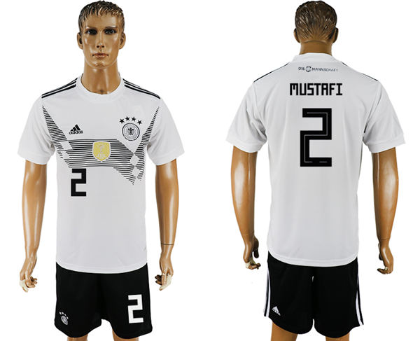 2018 World Cup Men Germany #2 Mustafi White Home Soccer Country Jersey