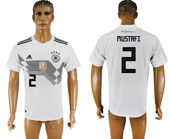 2018 World Cup Men Germany #2 Mustafi White Home Soccer Country Jersey