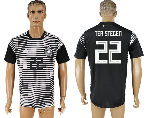 2018 World Cup Men Germany #22 Ter Stegen Black Home Soccer Country Jersey
