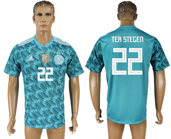 2018 World Cup Men Germany #22 Ter Stegen Blue Home Soccer Country Jersey