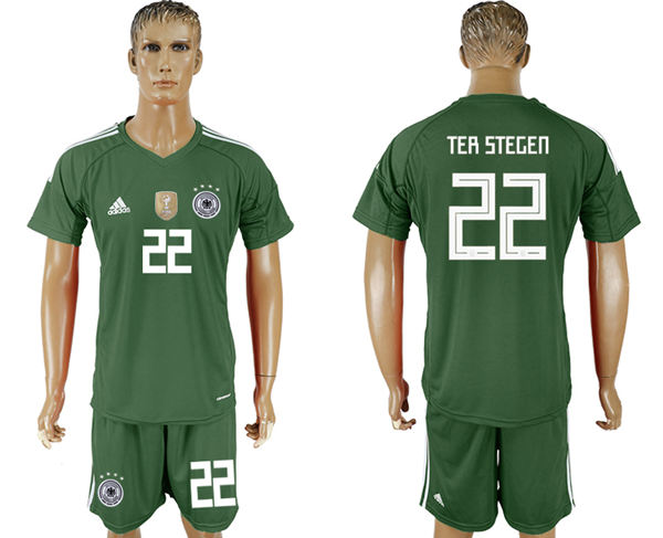 2018 World Cup Men Germany #22 Ter Stegen Dack Green Home Soccer Country Jersey
