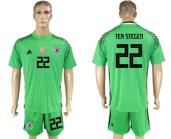 2018 World Cup Men Germany #22 Ter Stegen Green Home Soccer Country Jersey