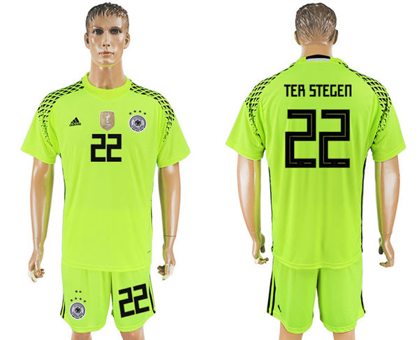 2018 World Cup Men Germany #22 Ter Stegen Light Green Home Soccer Country Jersey
