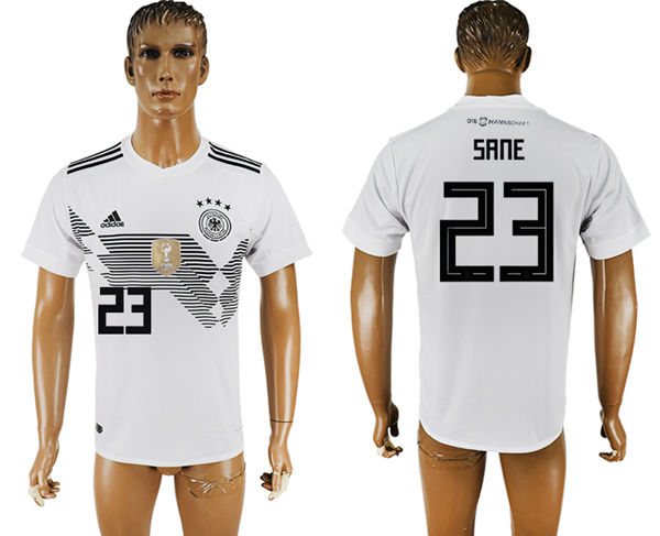 2018 World Cup Men Germany #23 Sane White Home Soccer Country Jersey
