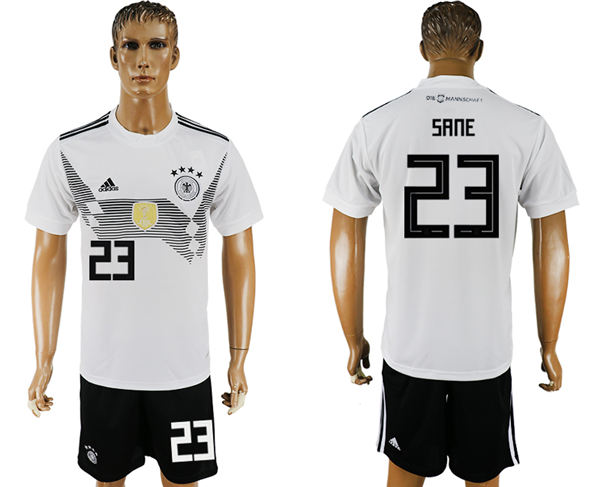 2018 World Cup Men Germany #23 Sane White Home Soccer Country Jersey