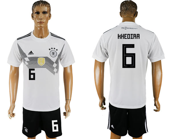 2018 World Cup Men Germany #6 Khedira White Home Soccer Country Jersey
