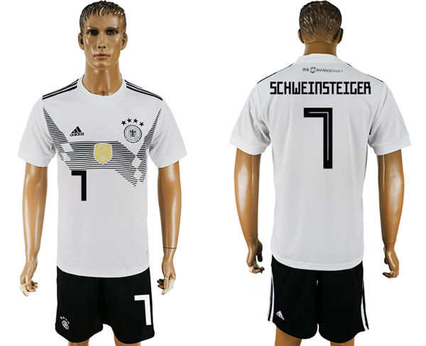 2018 World Cup Men Germany #7 Schweinsteige White Home Soccer Country Jersey