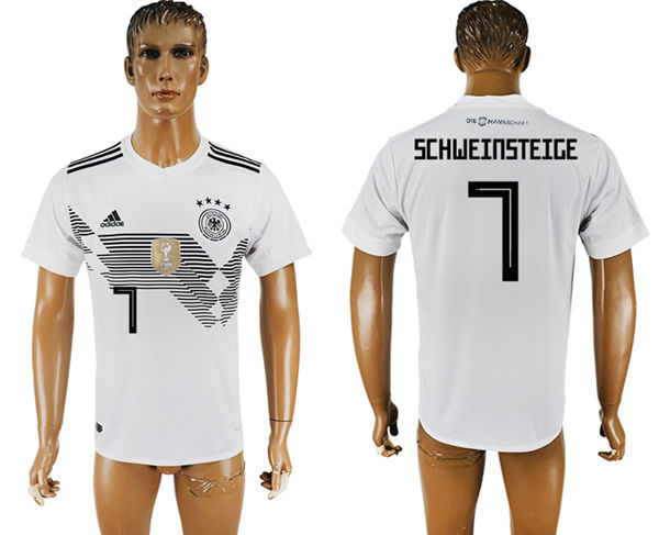 2018 World Cup Men Germany #7 Schweinsteige White Home Soccer Country Jersey