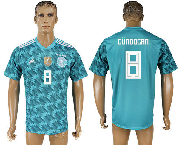 2018 World Cup Men Germany #8 Gundogan Blue  Home Soccer Country Jersey