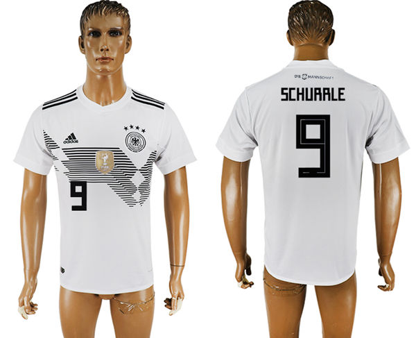 2018 World Cup Men Germany #9 Schurrle White Home Soccer Country Jersey