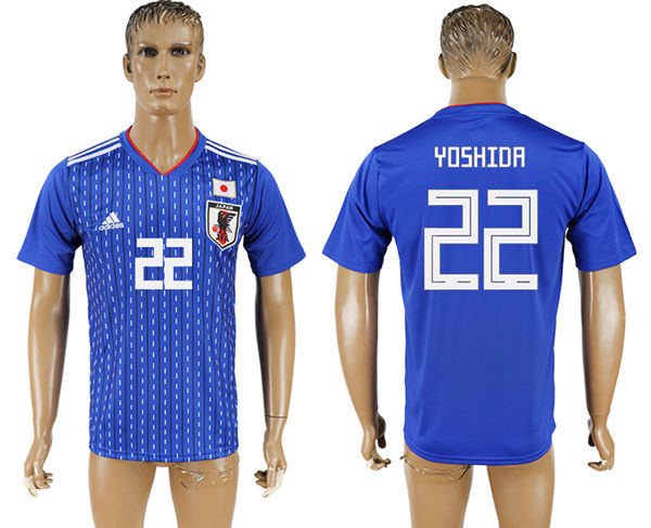 2018 World Cup Men Japan #22 Yoshida Home Soccer Country Jersey