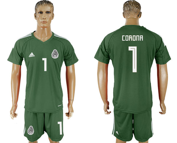 2018 World Cup Men Mexico #1 Corona Home Green Soccer Country Jersey