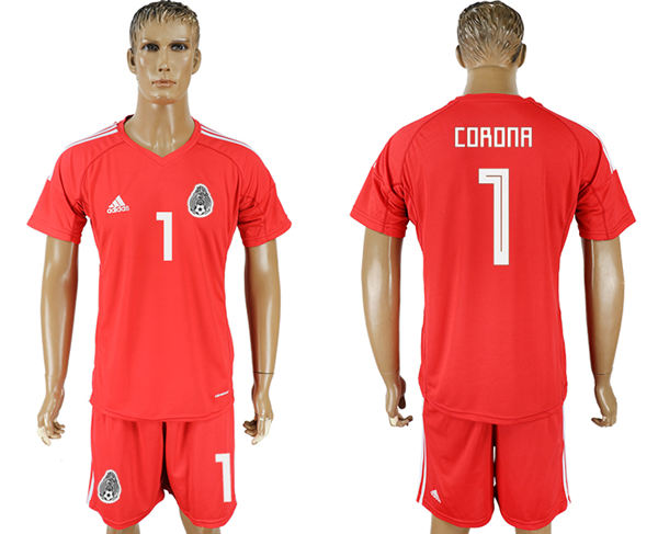 2018 World Cup Men Mexico #1 Corona Home Red Soccer Country Jersey