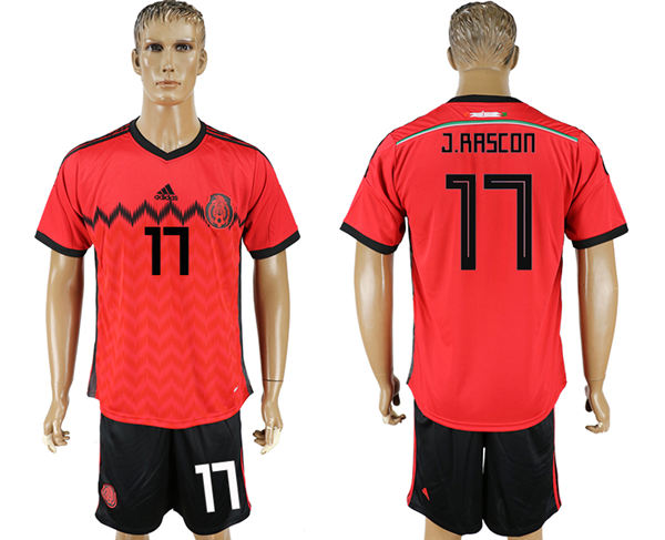 2018 World Cup Men Mexico #11 J.Rascon Home Soccer Country Jersey