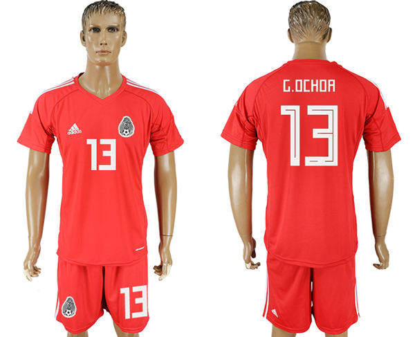 2018 World Cup Men Mexico #13 G.Ochoa Home Red Soccer Country Jersey