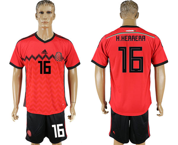 2018 World Cup Men Mexico #16 H.Herrera Home Soccer Country Jersey