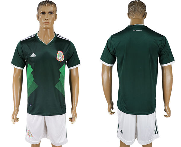 2018 World Cup Men Mexico Home Green Soccer Country Jersey