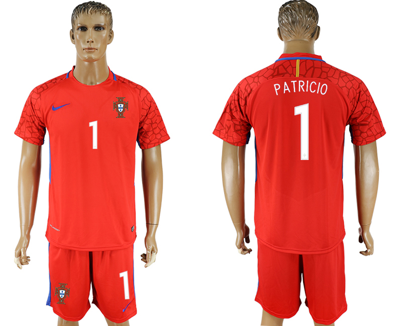 2018 World Cup Men Portugal #1 Patricio Home Red Soccer Country Jersey