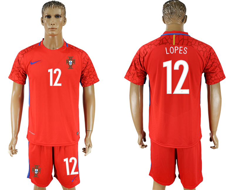 2018 World Cup Men Portugal #12 Lopes Home Red Soccer Country Jersey