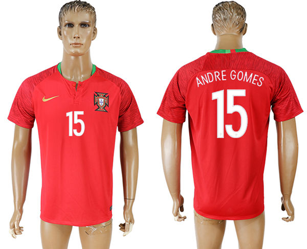 2018 World Cup Men Portugal #15 Andre Gomes Home Soccer Country Jersey