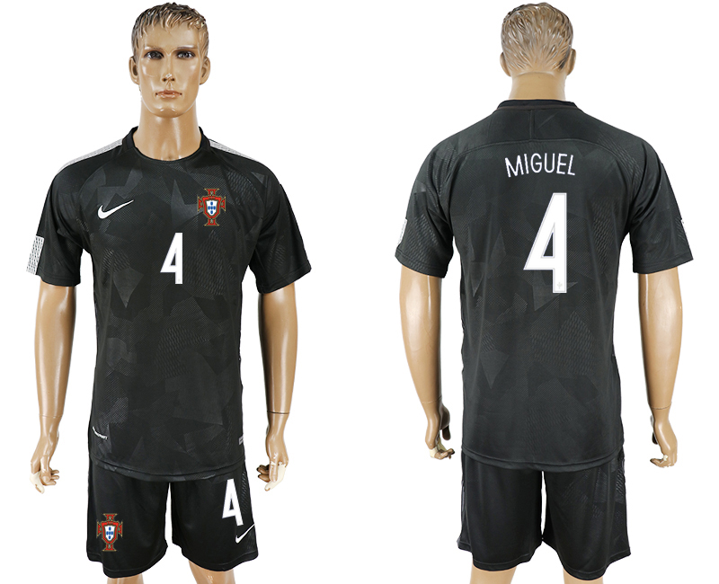2018 World Cup Men Portugal #4 Miguel Home Soccer Country Jersey
