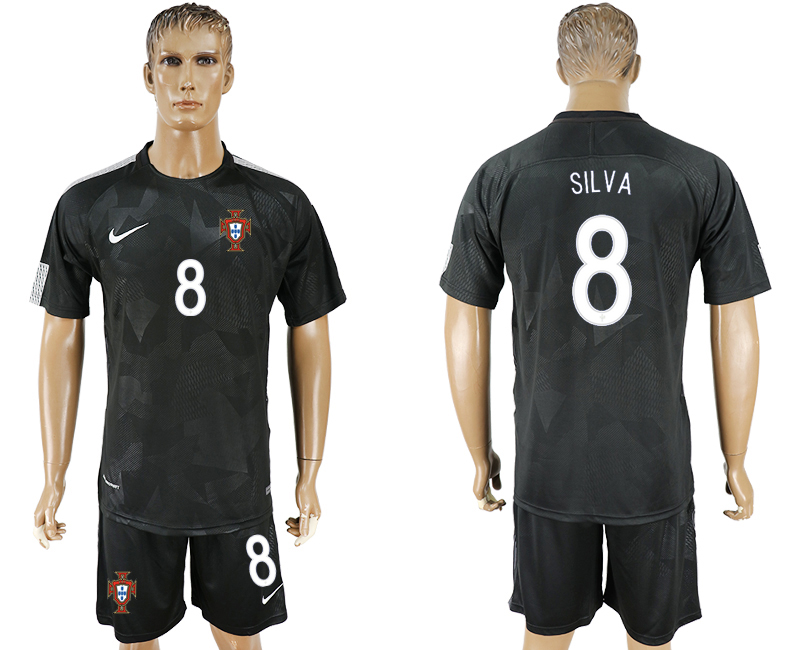 2018 World Cup Men Portugal #8 Silva Home Soccer Country Jersey