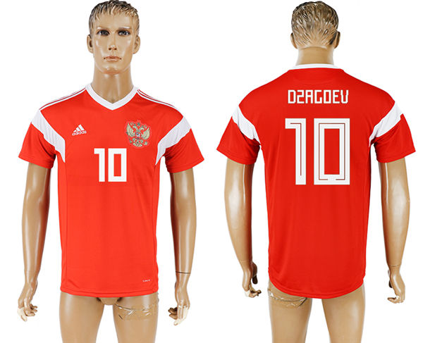 2018 World Cup Men Russia #10 Dzagoev Home Soccer Country Jersey